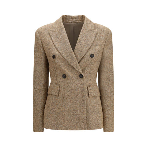 Brunello Cucinelli Beige Wool Oves Aries Full-Length Jacket