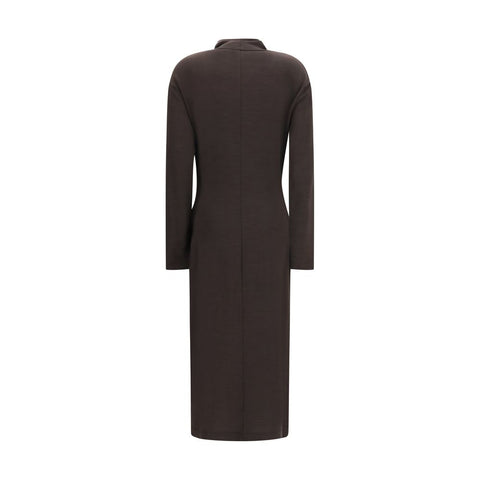 Brunello Cucinelli Brown Wool Oves Aries Casual Dress