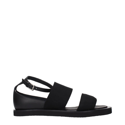 Max Mara Black Fabric Flat Sandals