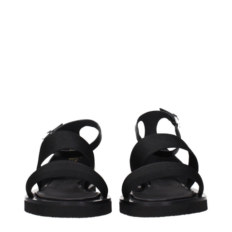Max Mara Black Fabric Flat Sandals