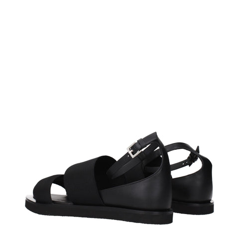 Max Mara Black Fabric Flat Sandals
