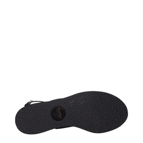 Max Mara Black Fabric Flat Sandals