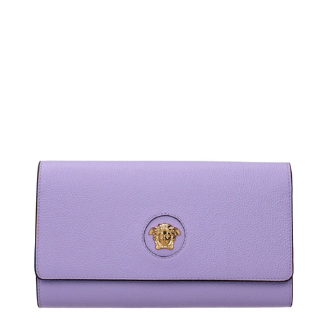 Versace Purple Leather Clutch Bag