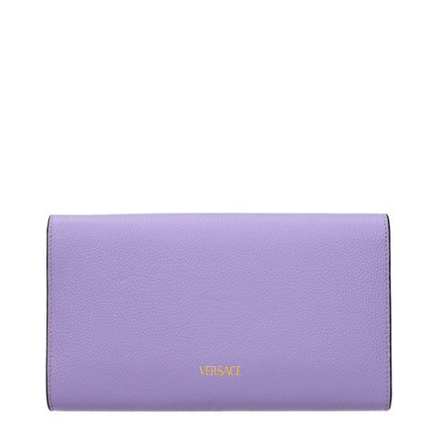 Versace Purple Leather Clutch Bag