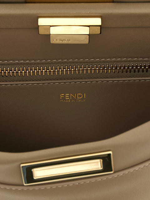 Fendi Gray Calfskin Shoulder Bag