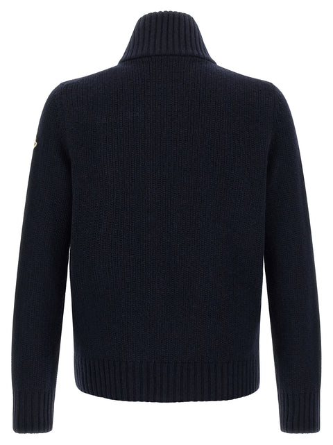 Moncler Blue Virgin Wool Cardigan