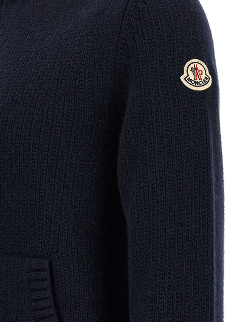 Moncler Blue Virgin Wool Cardigan